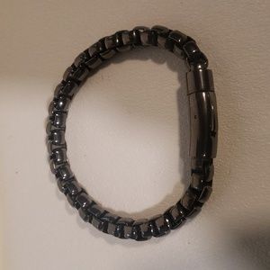 Men's Dark Gray Metal Bracelet